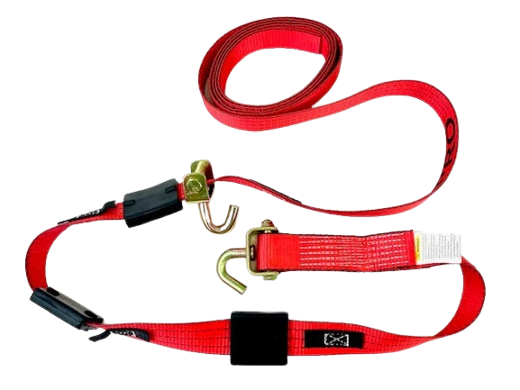 2" x 14' Red Tecnic Pro Webbing Wheel Strap with Swivel J Hooks, Model AS-KK2X14SSJR