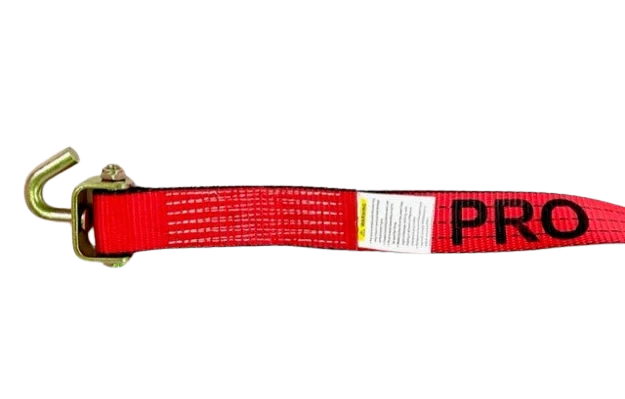 2" x 14' Red Tecnic Pro Webbing Wheel Strap with Swivel J Hooks, Model AS-KK2X14SSJR