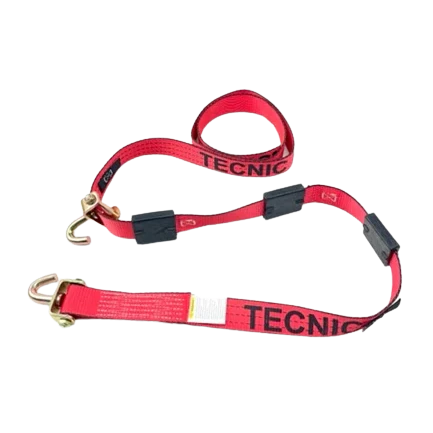 Ratchet Tie-Down Assembly 2" x 11' Swivel J-Hooks, 3,333 lb, Model AS-KKSJ10RT