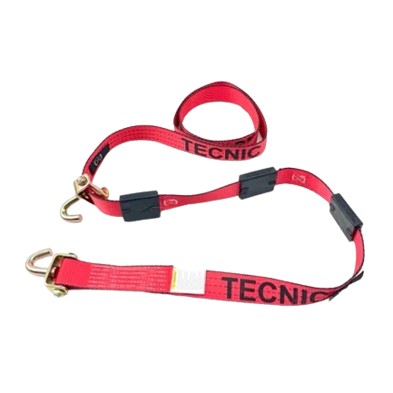 Ratchet Tie-Down Assembly 2" x 11' Swivel J-Hooks, 3,333 lb, Model AS-KKSJ10RT