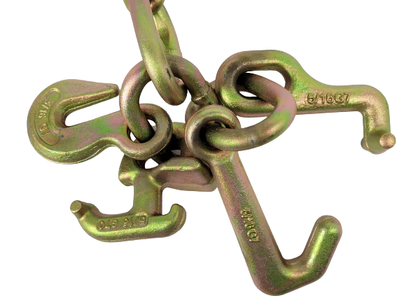 5/16" x 10' G70 Towing Safety Chain 15" J-Hook & RTJ Cluster, 4,700 lb, Model AS-KTC005C