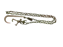 5/16" x 10' G70 Towing Safety Chain 15" J-Hook & RTJ Cluster, 4,700 lb, Model AS-KTC005C