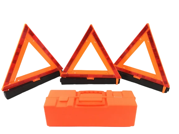 17.5" Reflective Warning Triangles Pack of 3 FMVSS 125 Compliant, Model AS-MRSTRG01