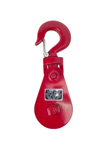 Snatch Block 6" Sheave Swivel Hook 5/8"-3/4" Rope, 16,000 lb, Model AS-SBD-H-8T-6S