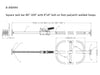 86"–105" Square Steel Jack Bar with Welded Hoops, Model B-JKBARH