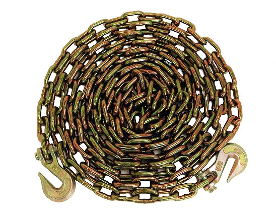 5/16" x 20' Grade 70 Transport Chain & Clevis Grab Hooks, 4,700 lb, Model C-516X20T70