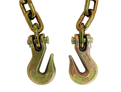 5/16" x 20' Grade 70 Transport Chain & Clevis Grab Hooks, 4,700 lb, Model C-516X20T70