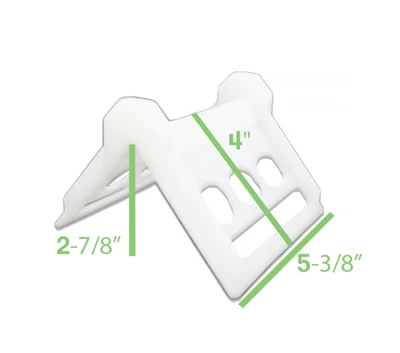 4" x 4" x 5 1/4" White Corner Protector for 4" Webbing, Model C-CP4
