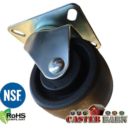 3" x 1-3/4" Pan Dolly Caster, 3-1/8" x 4-1/8" Top Plate, 500 lb, Model CB-HDPDC3