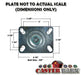 3" x 1-3/4" Pan Dolly Caster, 3-1/8" x 4-1/8" Top Plate, 500 lb, Model CB-HDPDC3