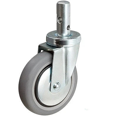 5" x 1-1/4" TPR Swivel Caster, .995" x 2-1/2" Round Stem, 350 lb, Model CB-UHTRC5U
