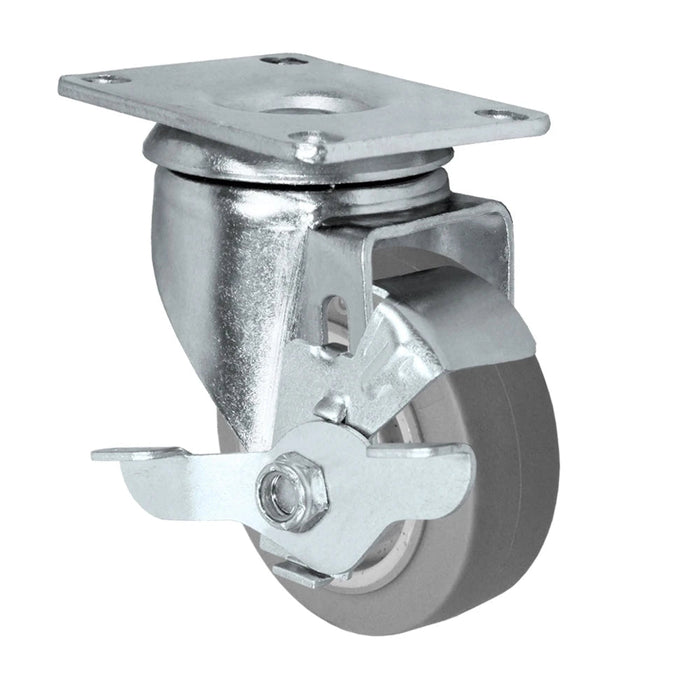 3" x 1-1/4" TPR Swivel Caster with Brake, 210 lb, Model CHQ-CAMB3BRK-INGBIN