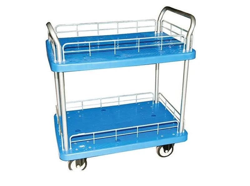 24"x36" Plastic Utility Cart 2 Shelf With Wire Rails, Model FD300-L2