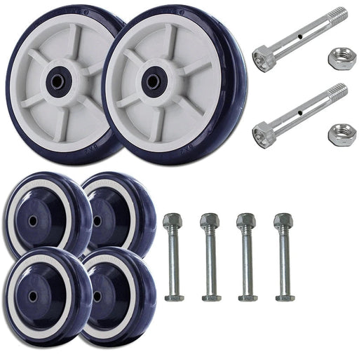 8" & 4" Polyurethane U-Boat Platform Truck Wheel & Axle Kit, 1,800 lb, Model HQ-UBW-2844