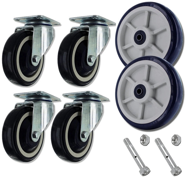 U-Boat Platform Truck Replacement Caster & Wheel Kit, 1,800 lb, Model HQ-UBW-4SC2W