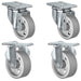 3" x 1.25" Semi-Steel Swivel & Rigid Caster Set, 1,400 lb, Model HQ1330S-PL1-SS-2S2R