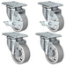 3" x 1.25" Semi-Steel Swivel Caster Set with Brake, 1,400 lb, Model HQ1330S-PL1-SS-2SB2S