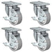 5" x 1.25" Semi-Steel Swivel Total Lock Caster, 1,400 lb, Model HQ1350S-PL1-SS-4SB