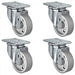 4" x 1.25" Semi-Steel Swivel Caster Set, 1,400 lb, Model 21CS414SS-01-Set