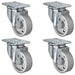 3" x 1.25" Semi-Steel Swivel Caster Set of 4, 1,400 lb, Model HQ1330S-PL1-SS-SET