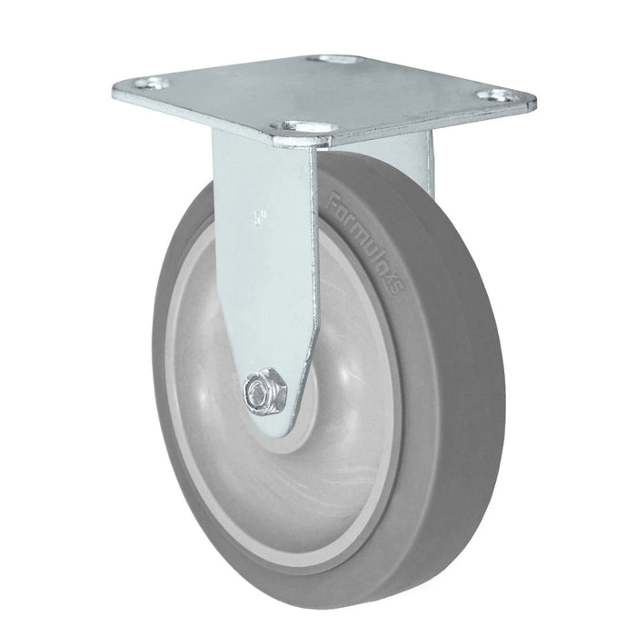 5" x 1-1/4" TPR Rigid Caster, 315 lb, Model HQ1350R-PL2-TP
