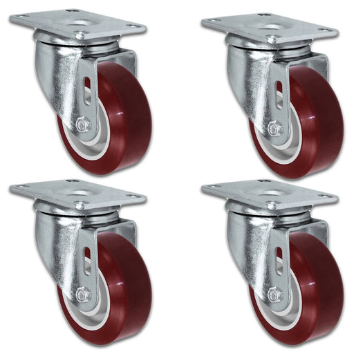 3" x 1.25" Polyurethane Swivel Caster, 1,100 lb, Model HQ1430S-PL1-PP-MAR-SET