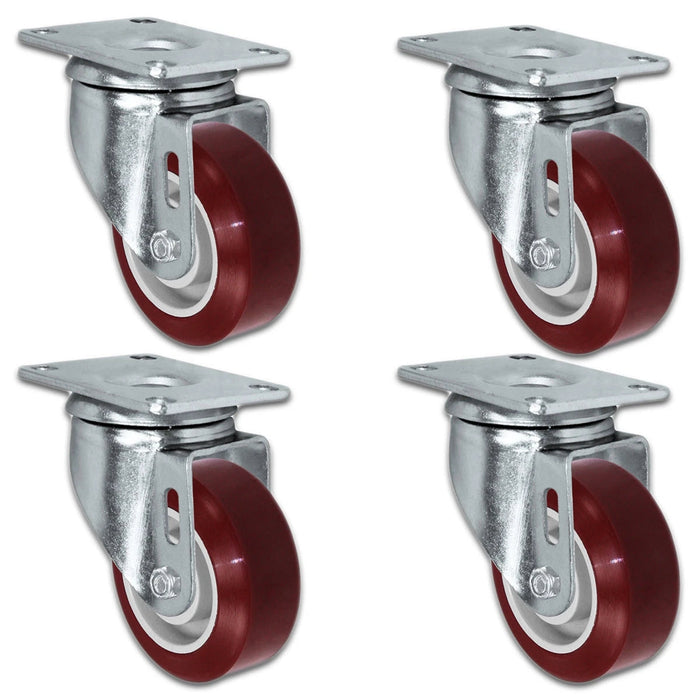 3" x 1.25" Polyurethane Swivel Caster, 1,100 lb, Model HQ1430S-PL1-PP-MAR-SET