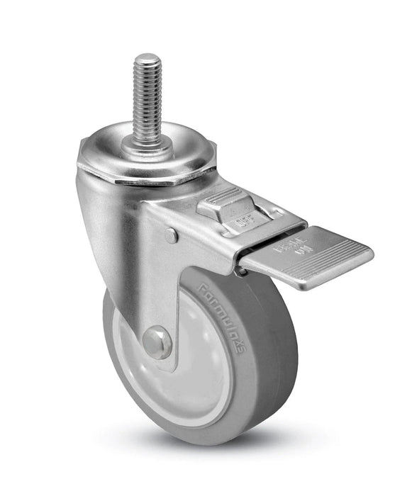 3" x 1-1/4" TPR Total Lock Swivel Caster, 300 lb, Model HQ1530S-TS1-TP