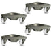 9"x9"x9" Cast Iron Three Wheel Dolly 2" Nylon Wheels, 1,800 lb, Model HQ2127-NY-SET