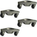 9"x9"x9" Cast Iron Three Wheel Dolly 2" Hard Rubber Wheels, 1,500 lb, Model HQ2127-SET