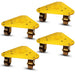 Model 4200 Steel Set of 4 Three Wheel Dolly 4" Cast Iron Wheels, 6,000 lb, Model HQ4200-CI-Set