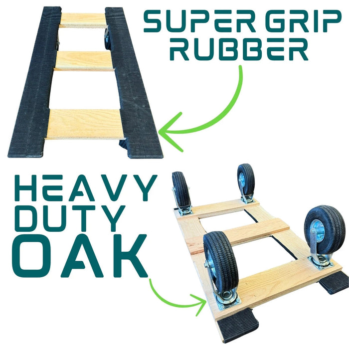 50"x28" Oak HVAC Dolly 10" Pneumatic Wheels, 1,400 lb, Model HVACD-1400OAK