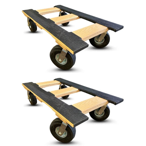 50"x28" Oak HVAC Dolly 10" Pneumatic Wheels, 2-Pack, 1,400 lb, Model HVACD-1400OAK-2PK