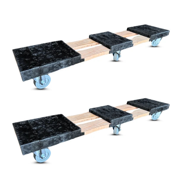 54" x 10.5" Oak Appliance Dolly 2-Pack, 6-Wheel Non-Marking, Model LSD-1400-6W-APPL-2PK