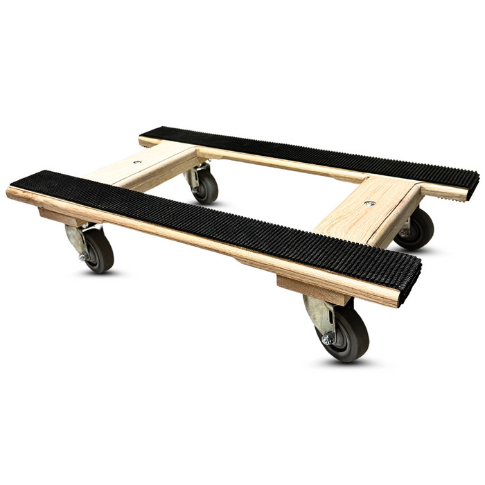 18" X 30" Premium H-Frame Solid Oak Dolly - 1,000 Lbs Load Capacity - 3.5" Wheels - Made in the USA