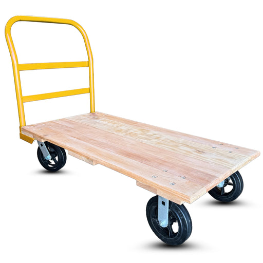 Heavy-Duty Oak Platform Truck 24" x 48" 8" Rubber Wheels, 2,000 lb, Model OAK-PT2448-2000