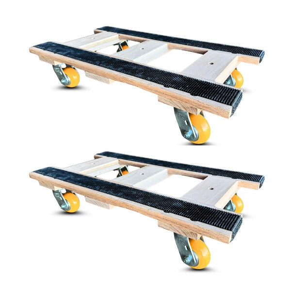36" x 20" Oak Furniture Dolly 2-Pack 4" Poly Aluminum Wheels, 2,240 lb, Model OHF-2036-2240-PAGW-2PK