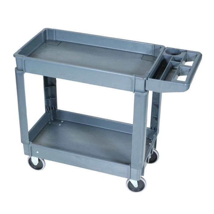 16"x30" Plastic 2 Shelf Utility Cart, 500 lb, Model PSC1630