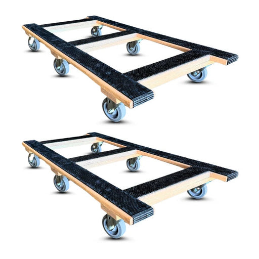50" x 24" Oak Furniture Dolly 3.5" TPR Wheels, 2-Pack, 1,200 lb, Model RM-CentiRoller-50x24-1200-2PK