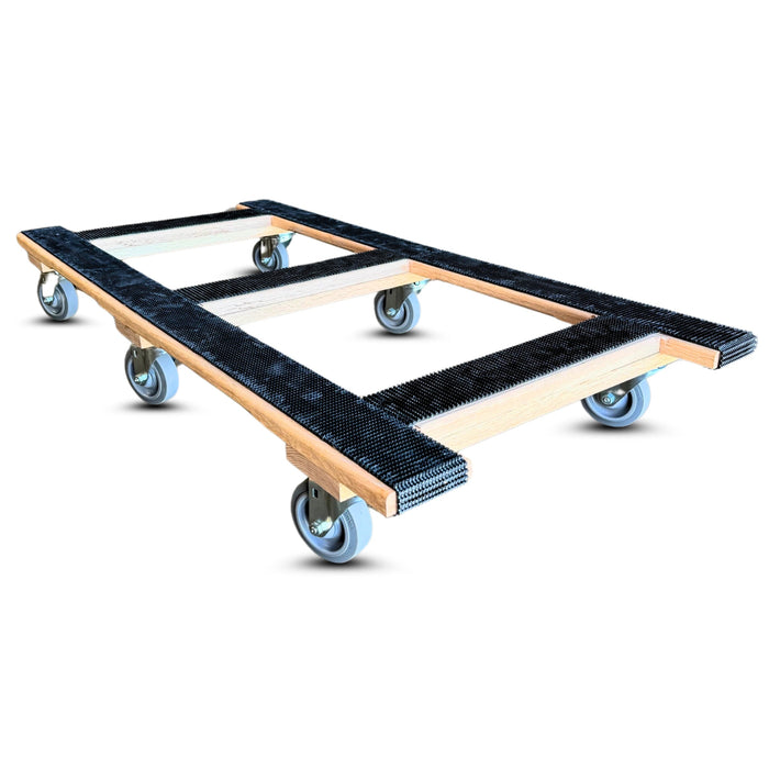 50"x24" Oak 6 Wheel Dolly 3.5" TPR Wheels, 1,200 lb, Model RM-CentiRoller-50x24-1200