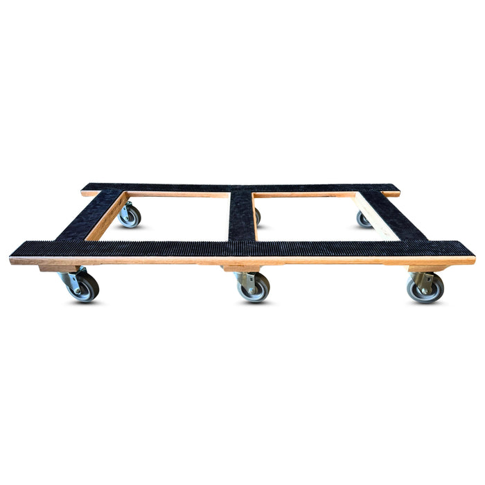 50"x24" Oak Furniture Dolly 5" TPR Wheels, 1,300 lb, Model RM-CentiRoller-50x24-1200-5