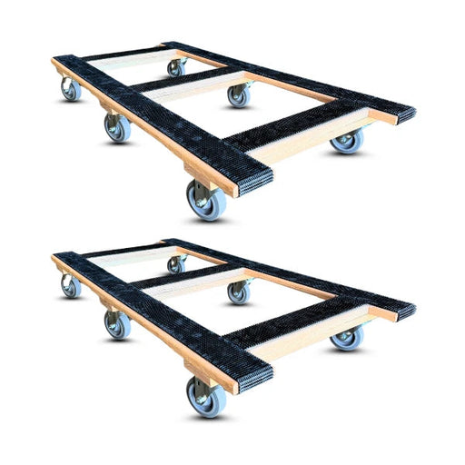 50" x 24" Oak Furniture Dolly 4" TPR Wheels 2-Pack, 1,250 lb, Model RM-CentiRoller-50x24-12004-2PK