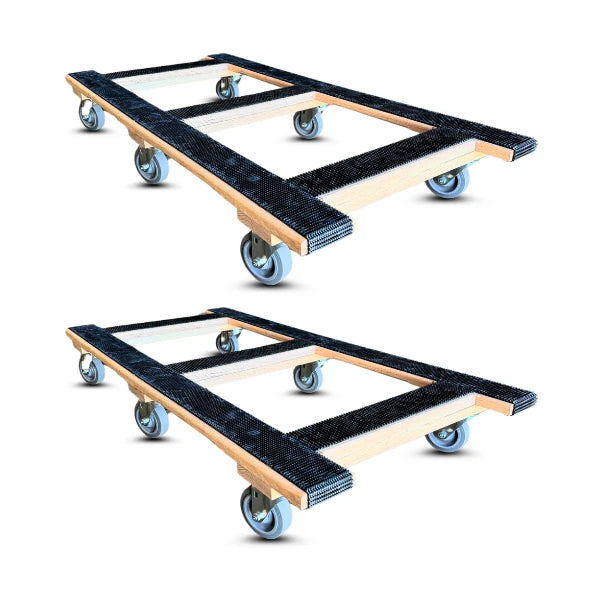 50" x 24" Oak Furniture Dolly 2-Pack 5" TPR Wheels, 1,300 lb, Model RM-CentiRoller-50x24-12005-2PK