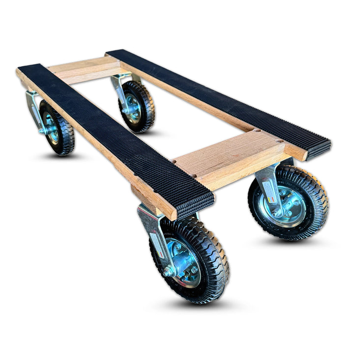 40"x18" Oak H-Frame Dolly 8" Pneumatic Wheels, 1,000 lb, Model RoverMax-Trailhawk-HF