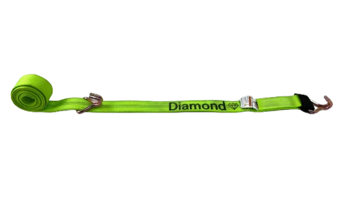 Heavy-Duty Cargo Strap 2" x 14' Diamond Weave Wire Hooks, 3,333 lb, Model S-2X14COT2-DW