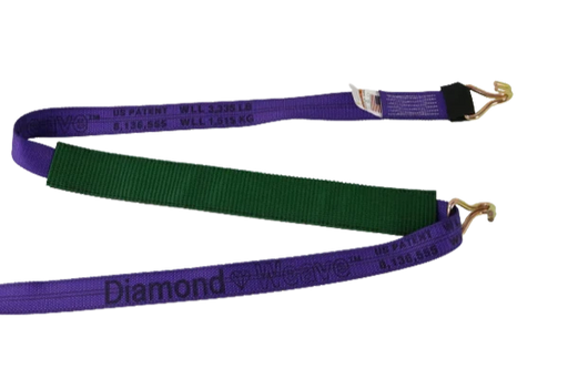 Cargo Strap 2" x 14' Diamond Weave & Wire Hooks, 3,333 lb, Model S-2X14WHRELP-DW