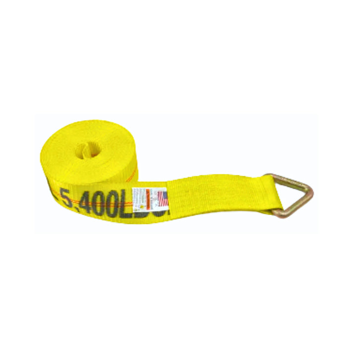Heavy-Duty 3" x 30' Winch Strap with D-Ring, 5,400 lb, Model S-3X30DR
