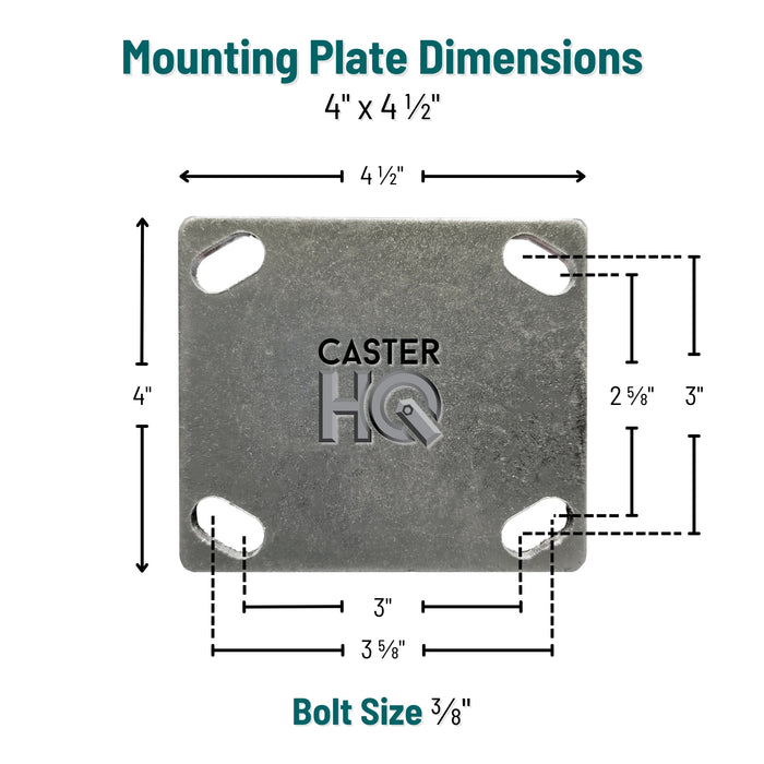 3/8"-16 Caster Mounting Hardware Kit, 16-Piece Pack for 1 Caster, Model 38CPMHCP4PE