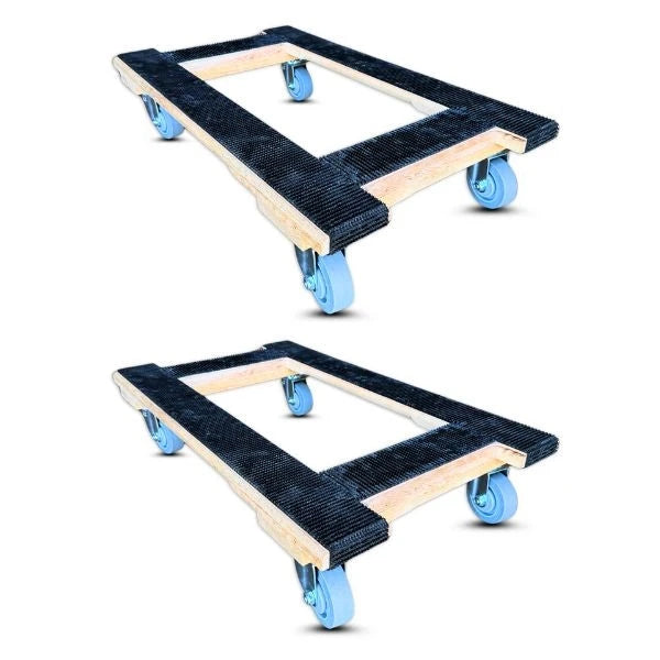 18" x 30" Oak Furniture Dolly 2-Pack 3.5" TPR Wheels, 1,000 lb, Model SOFD-1830-4WG-35NM-1000-2PK