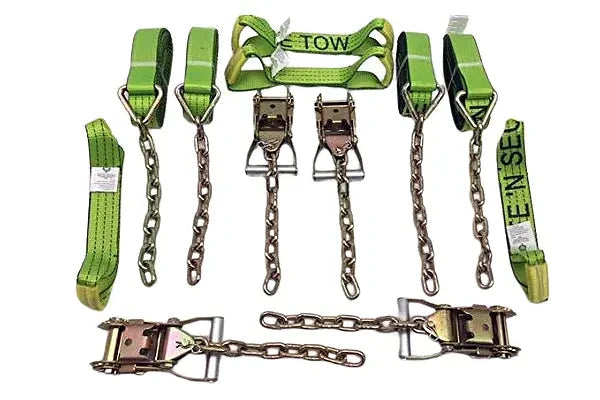 TOW-8PTCHAIN-I Hi-Viz Green TECNIC 8-Point Tie Down Kit, Model THD8-GRTF-001